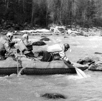 First rafting attempts with cats in the USSR