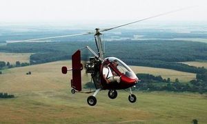 Foto autogiro saat terbang